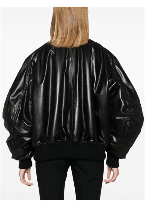 Black Anja leather bomber jacket The Attico - women THE ATTICO | 247WCB04L109100